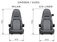 Wohnmobil Schonbezüge für Aguti GIS Liner und Milan Sitze in Beige (GT405)