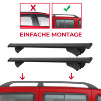 Querträger Dachträger Grundträger mit Schloss für Citroen Berlingo 1 in Schwarz