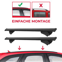 Querträger Dachträger Grundträger mit Schloss für Ford Focus MK Turnier in Schwarz