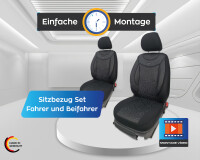 BMW 2er F45 F46 Gran Tourer Baujahr 2014-2021 kompatible Schonbezüge in Schwarz/Grau Muster 05