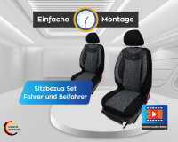 Chevrolet Epica Baujahr 2006-2014 kompatible Schonbezüge in Schwarz/Grau 01