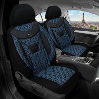 Chevrolet Matiz 2 Baujahr 2005-2018 kompatible Schonbezüge in Schwarz/Blau 904