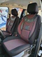 Fiat 500X Baujahr ab 2014 kompatible Schonbezüge in Schwarz/Weinrot 901