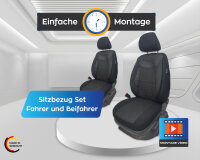 Fiat Freemont Baujahr 2011-2019 kompatible Schonbezüge in Schwarz/Schwarz 04