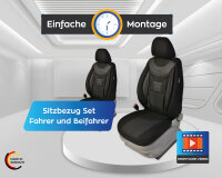 Fiat Freemont Baujahr 2011-2019 kompatible Schonbezüge in Schwarz 909