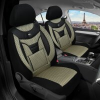 Ford Fiesta MK 8 Baujahr ab 2016 kompatible Schonbezüge in Schwarz/Beige 902