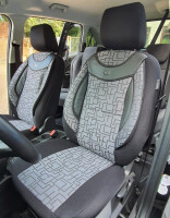 Seat Alhambra 1 Baujahr 1996-2009 kompatible Schonbezüge in Schwarz/Grau 01