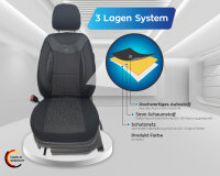 Seat Altea Baujahr 2004-2015 kompatible Schonbezüge in Schwarz/Schwarz 04