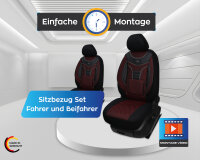 Seat Altea Baujahr 2004-2015 kompatible Schonbezüge in Schwarz/Weinrot 901