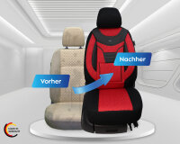 Seat Altea Baujahr 2004-2015 kompatible Schonbezüge in Schwarz/Rot 903